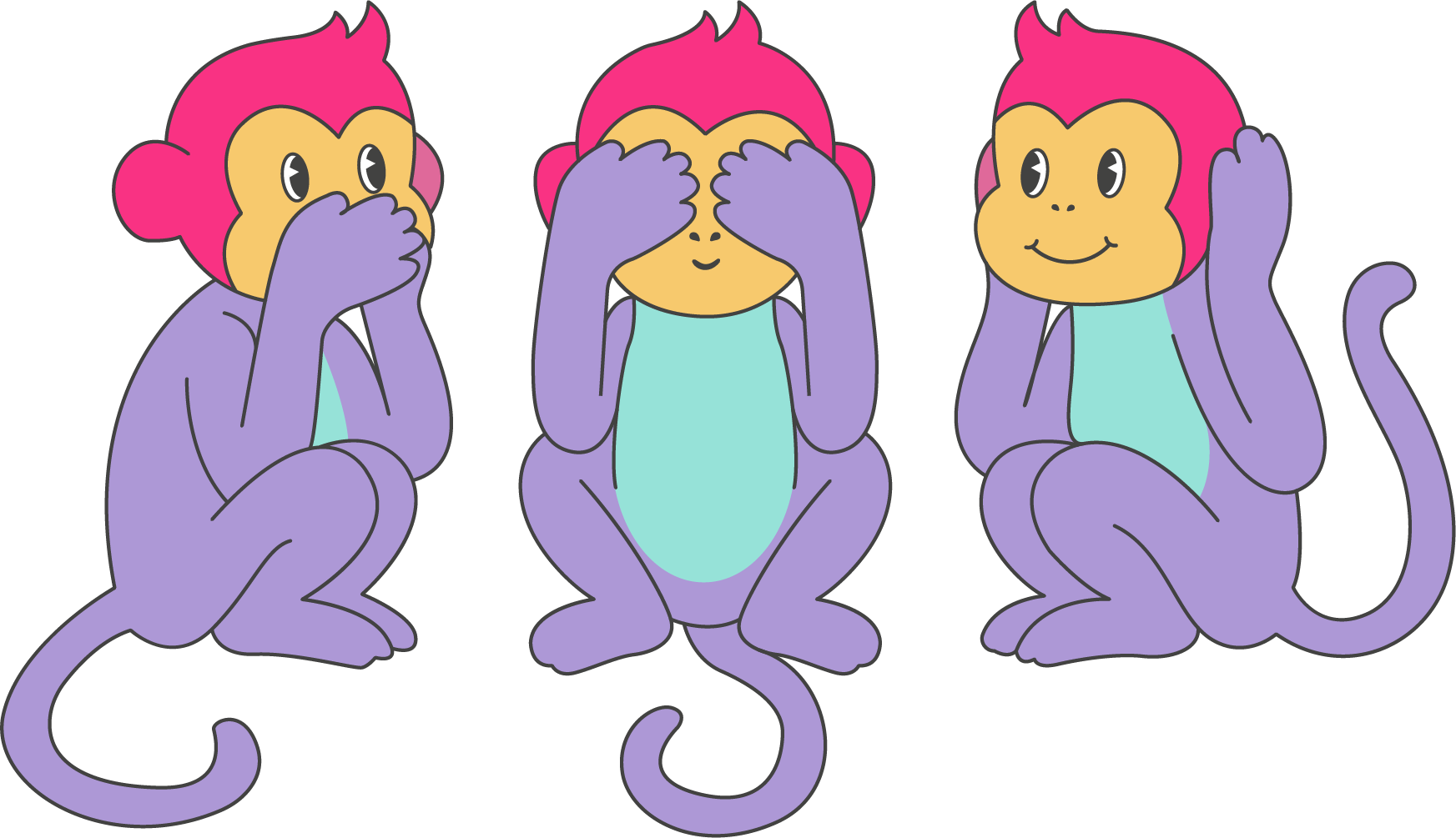 Icones de trois singes